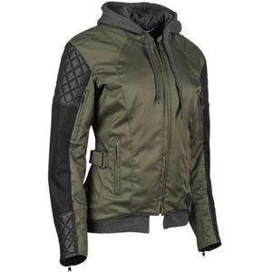 Speed & Strength Double Take Leather-Textile Womens Jacket Olive/Black